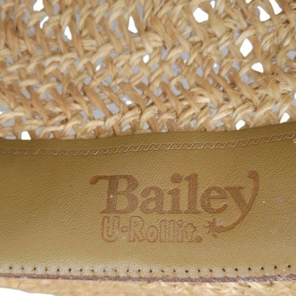BAILEY U-ROLLIT Straw Cowboy Hat Western Rodeo White Macrame Hat Band Size Small - Picture 9 of 9